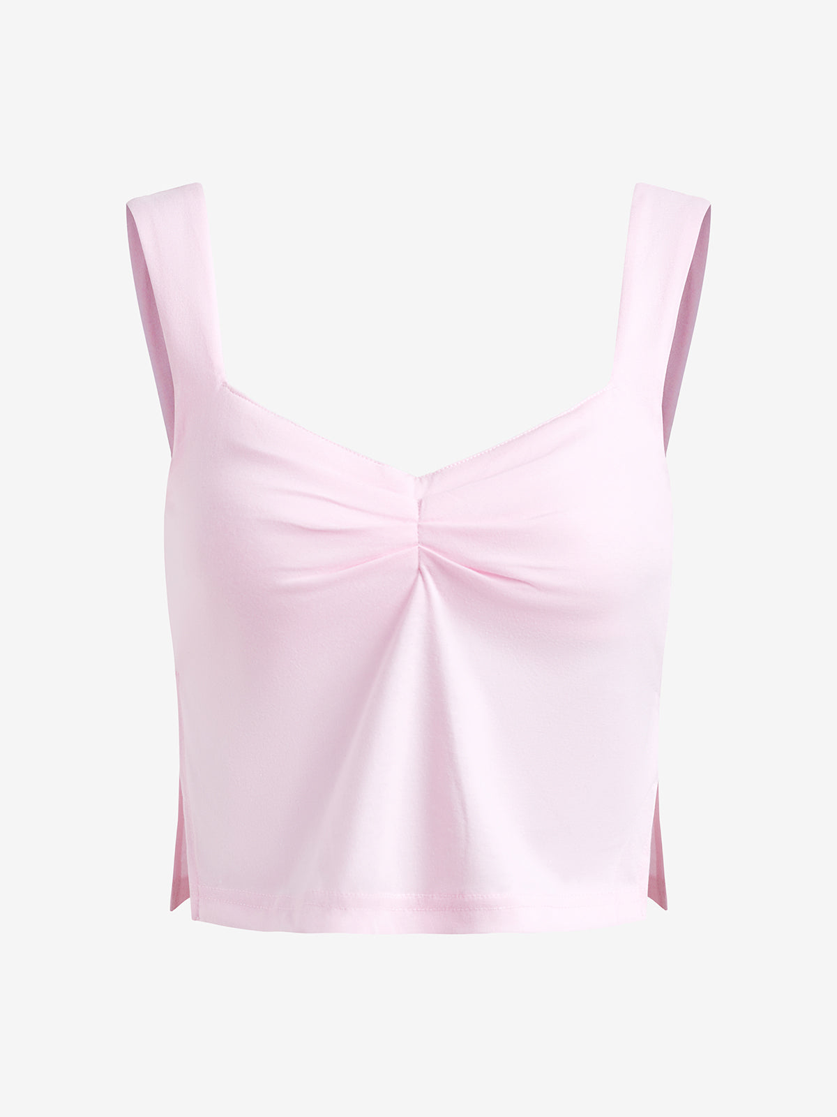 Low Cut Sleeveless Sweetheart Neck Cropped Tank Top