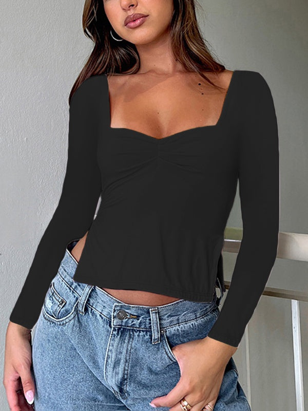 Low Cut Sleeveless Sweetheart Neck Cropped Tank Top